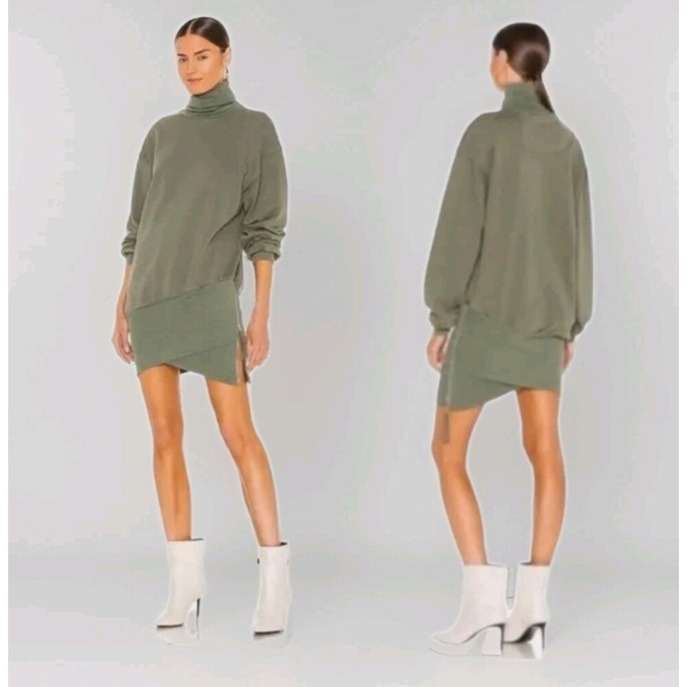 Young Fabulous & Broke Turtleneck Sweater Dress NWT Size Large Asymmetric Hem
